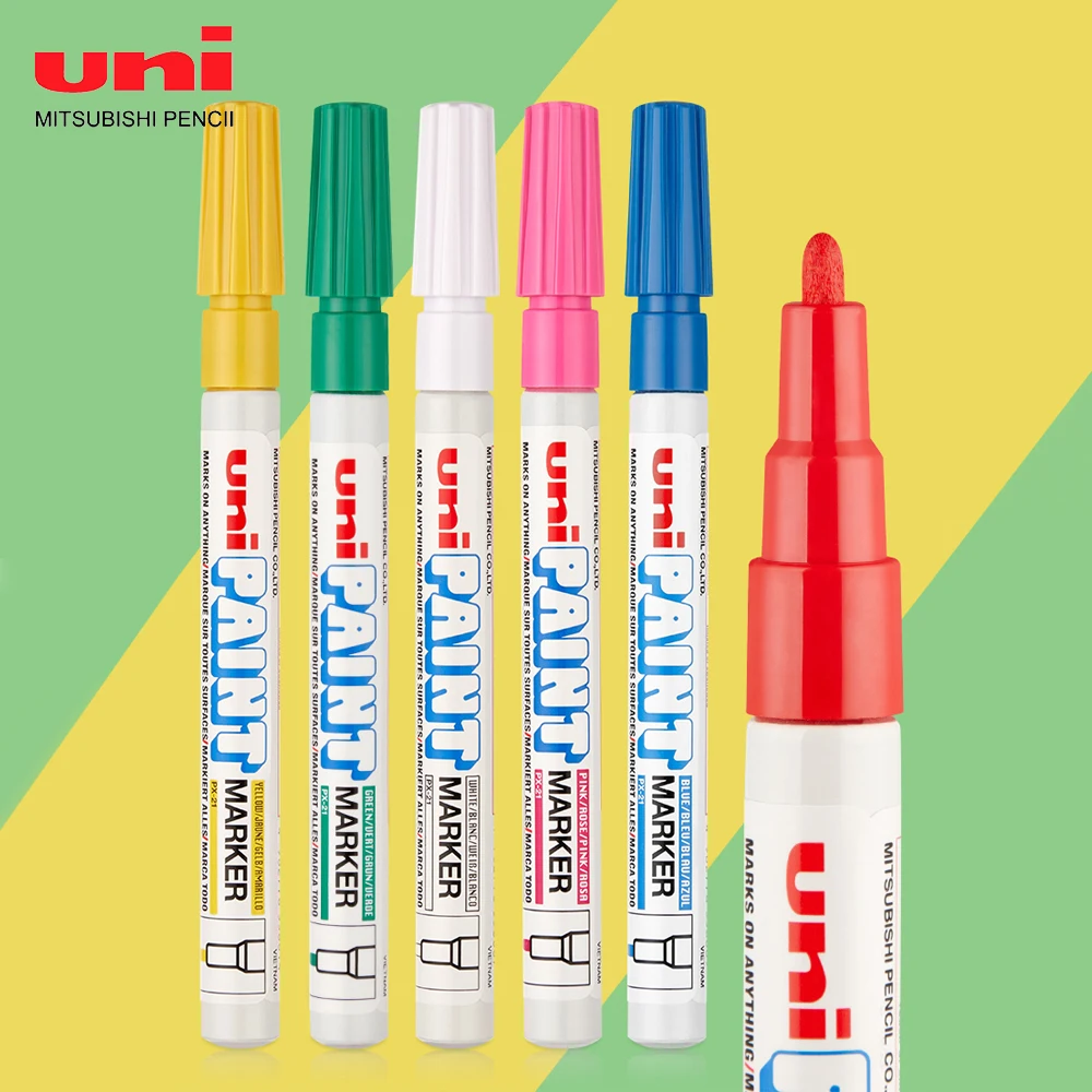 UNI PX-21 Round Head Paint Pen High Gloss Fine Character Oil Resistant Waterproof Quick Drying Marking Pen Industrial Non Fading