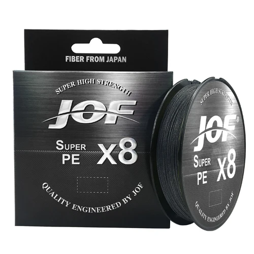 JOF 150M-500M 8-fach geflochtene Angelschnur für Meer, Eis, Fluss, Felsenfischen 15-100LB X8