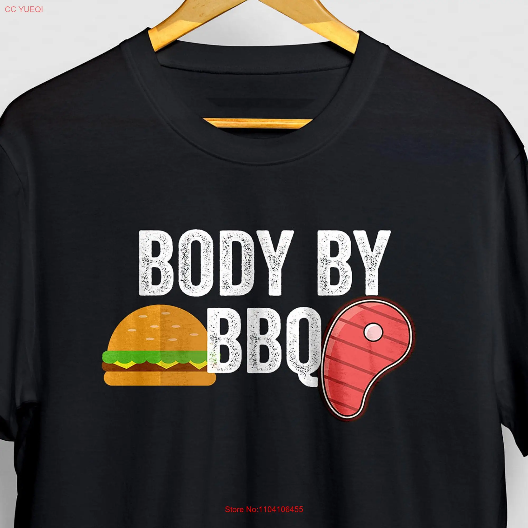 Body By BBQ T shirt Grillmaster Grilling Men Mens Cooking Barbecue  long or short sleeves