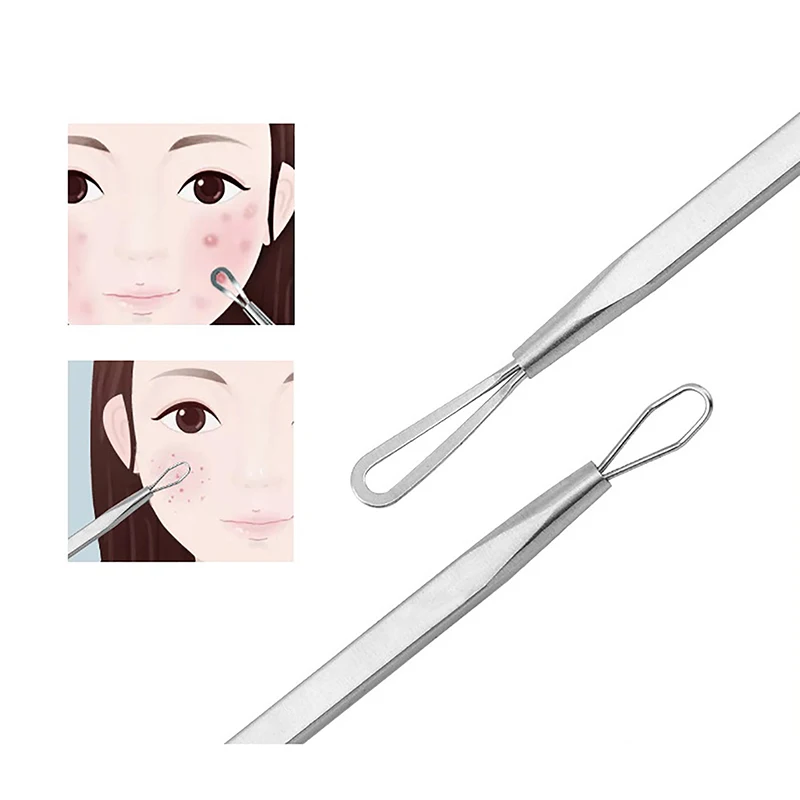 Aguja de doble cabezal para acné, Extractor de espinillas, removedor de manchas, herramienta de belleza para el cuidado de la piel