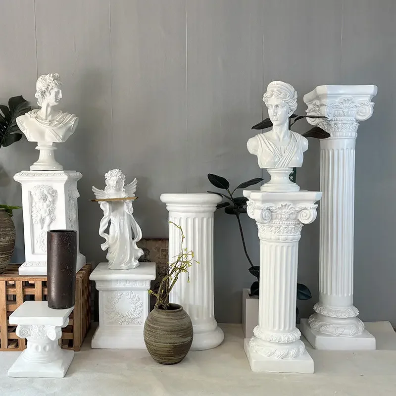 flower pot Roman column ornament French base decorative flower stand pillar garden sculpture imitation plaster balcony