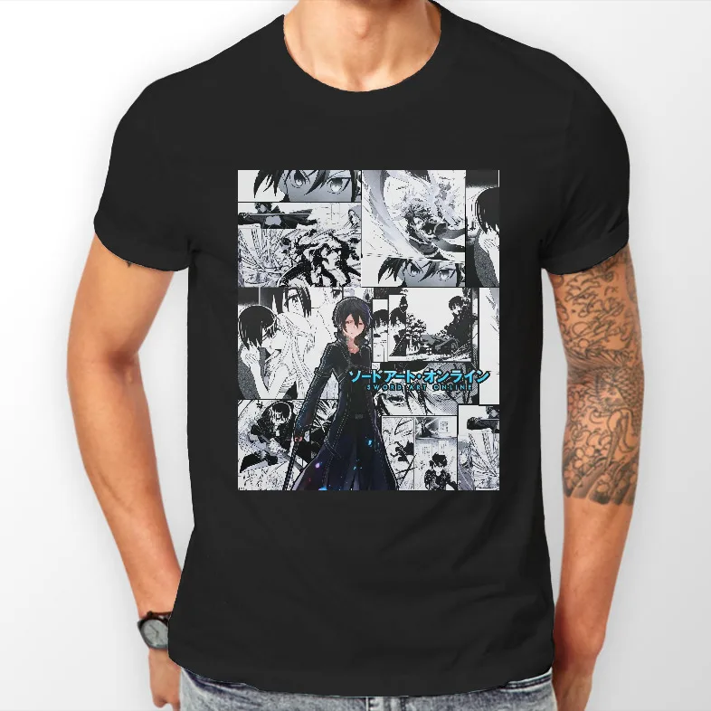 

Sword Art Online Kirito Manga Strip SAO Anime Unisex Tshirt T-Shirt Tee ALL SIZE