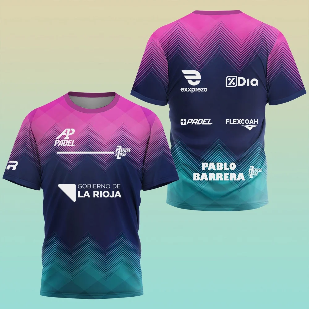 Professional Padel Sports Short-sleeve Top Breathable Quick-dry Team Uniform for Match & Training