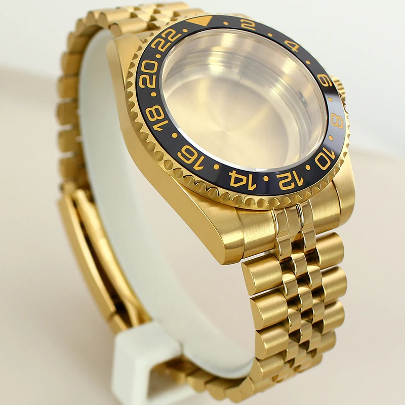 

Корпус для часов Diver 40 мм с ремешком, безель с 120 кликами, сапфировое стекло, для SUB GMT Seiko NH35 NH36 NH34/38 Miyota8215 ETA2824, циферблат 28,5 мм