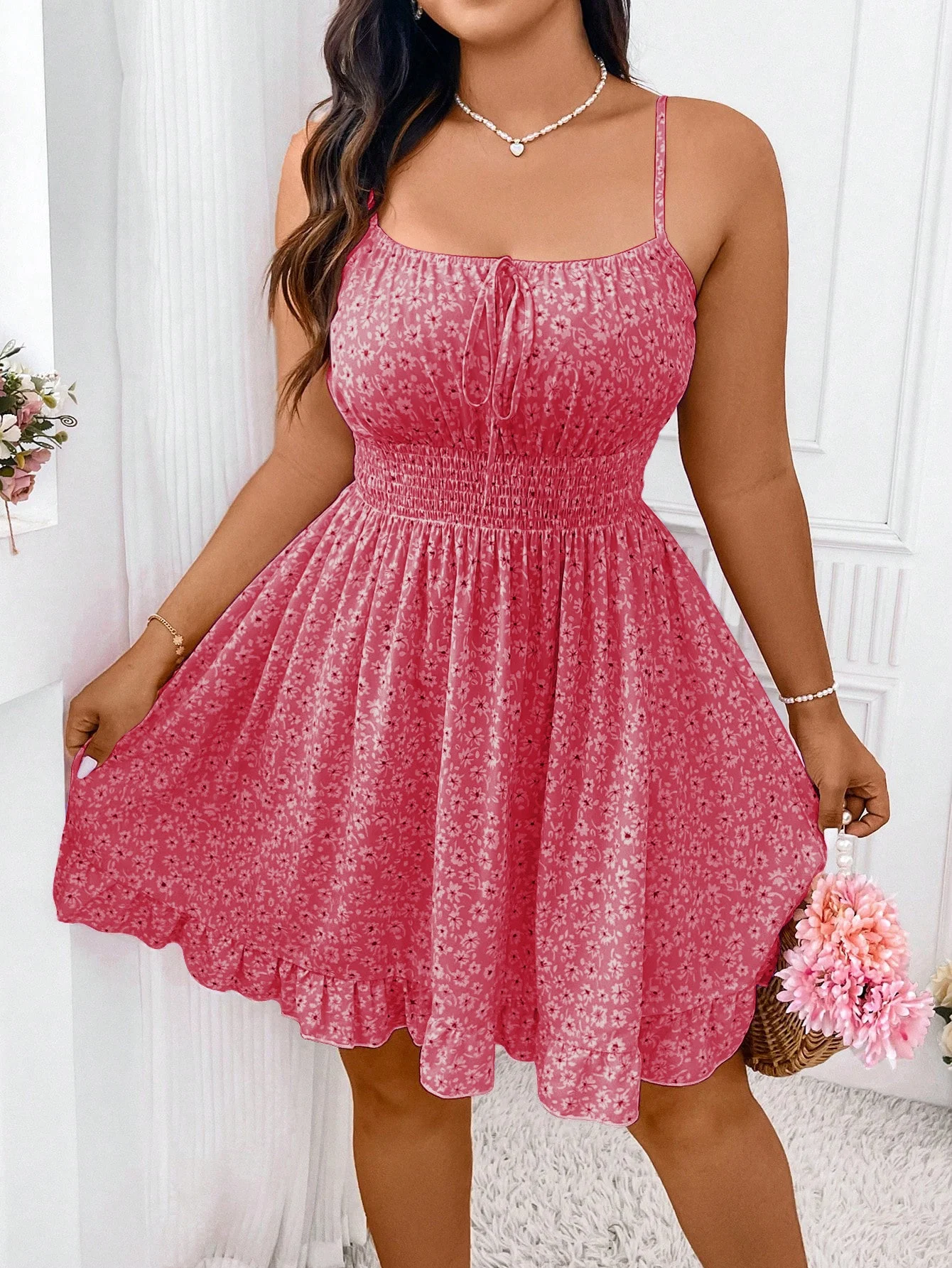 فستان ماكسي مطبوع بمقاس كبير للسيدات، تنورة كاجوال نصف طول، متعددة الاستخدامات، بدون كي، ملابس خارجية أنيقة #4