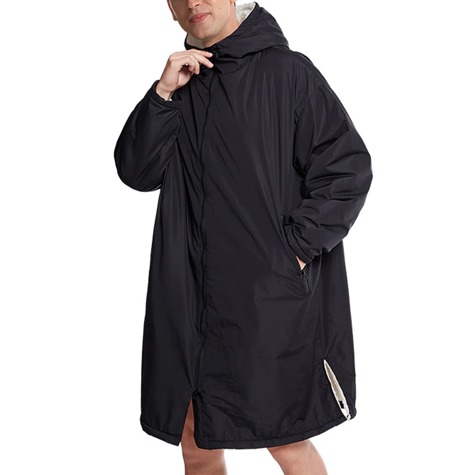 Male And Windproof Bathrobe Surfing Swimming Diving Winter Swimming Warm Jacket Thick Jacket U Neck Shirts Men Fleece Men Small