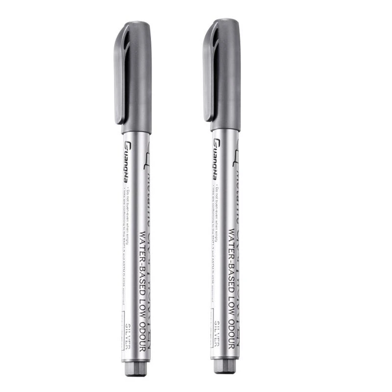 1/2/6 Pieces Gold Silver Permanent Acrylic Markers Permanent Marker Drawing Pen