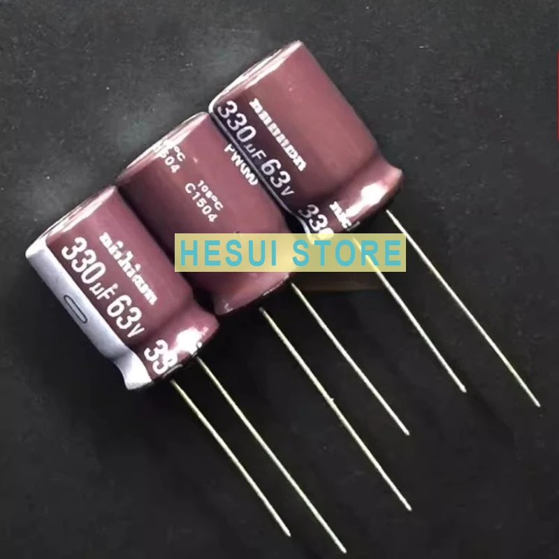 10PCS electrolytic capacitor 63V330UF 12.5X20 PW brown, high frequency low resistance long life