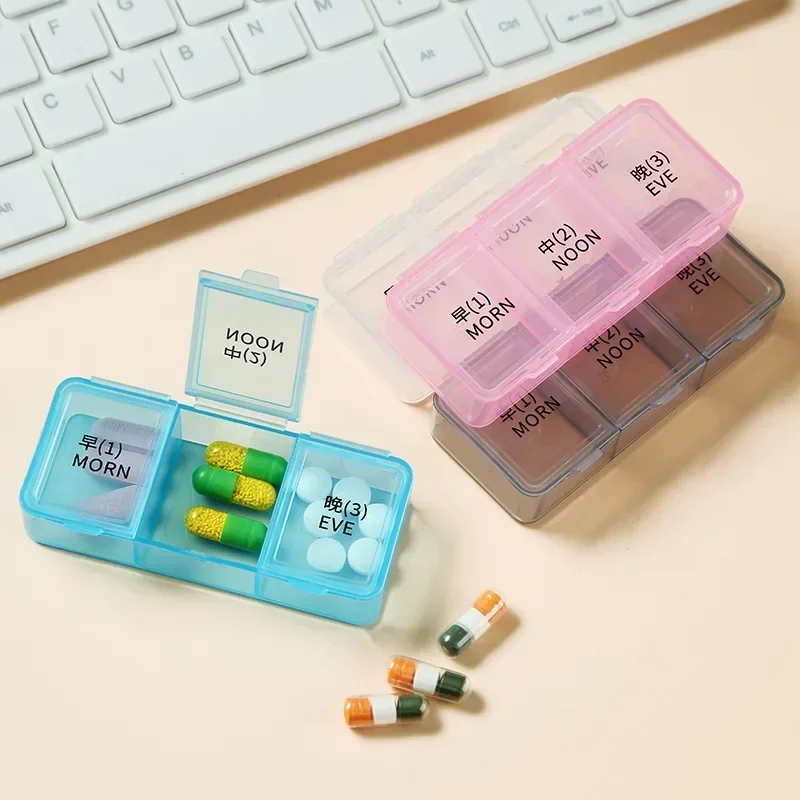 

1 Day 3 Grids Rainbow Pill Medicine Box Tablet Medicine Organizer Health Storage Pill Box Holder Splitters With Printed