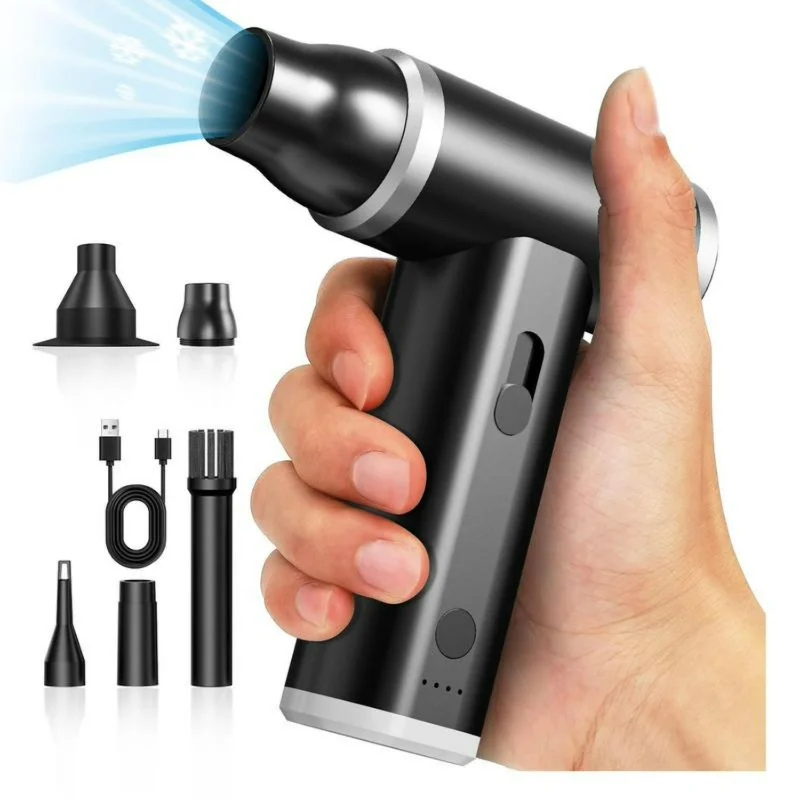 

Compact and Portable USB Rechargeable Turbo Jet Fan - Powerful Handheld Turbo Fan for Office, Car Drying, Cleaning, and Outdoor