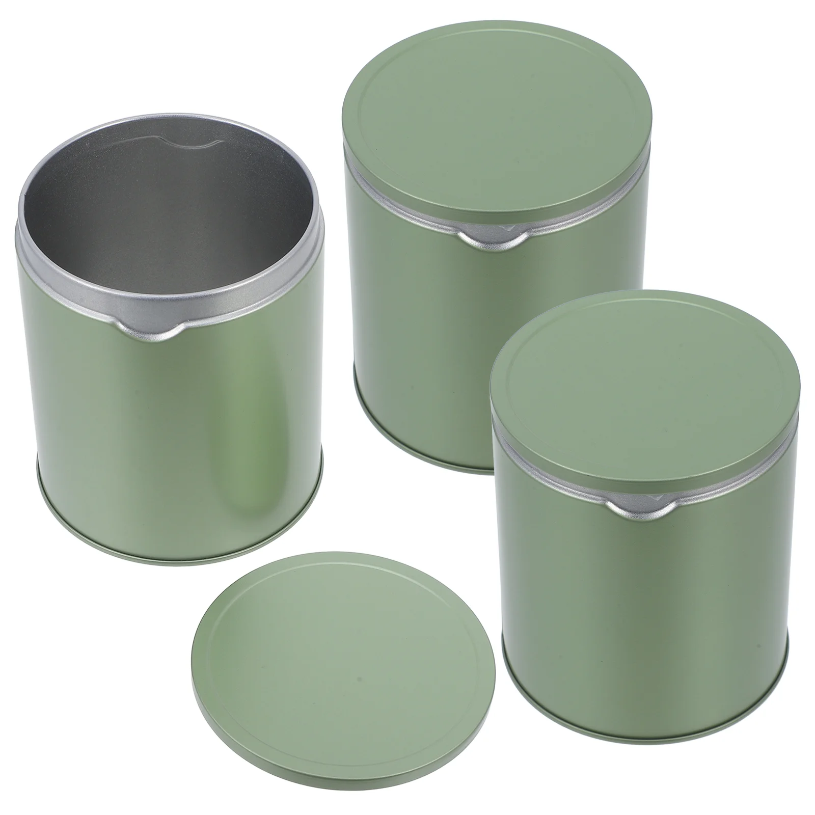 

3 Pcs Tea Canisters for Leaf Tinplate Candy Holder With Lid Storage Jars Lids Containers Metal