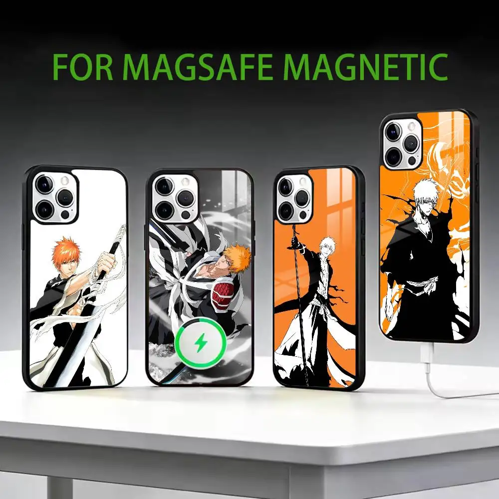 

Anime I-Ichigo K-Kurosaki Phone Case For iPhone17,16,15,14,13,12,11 Plus,Pro Max Magnetic For Magsafe Wireless Charging