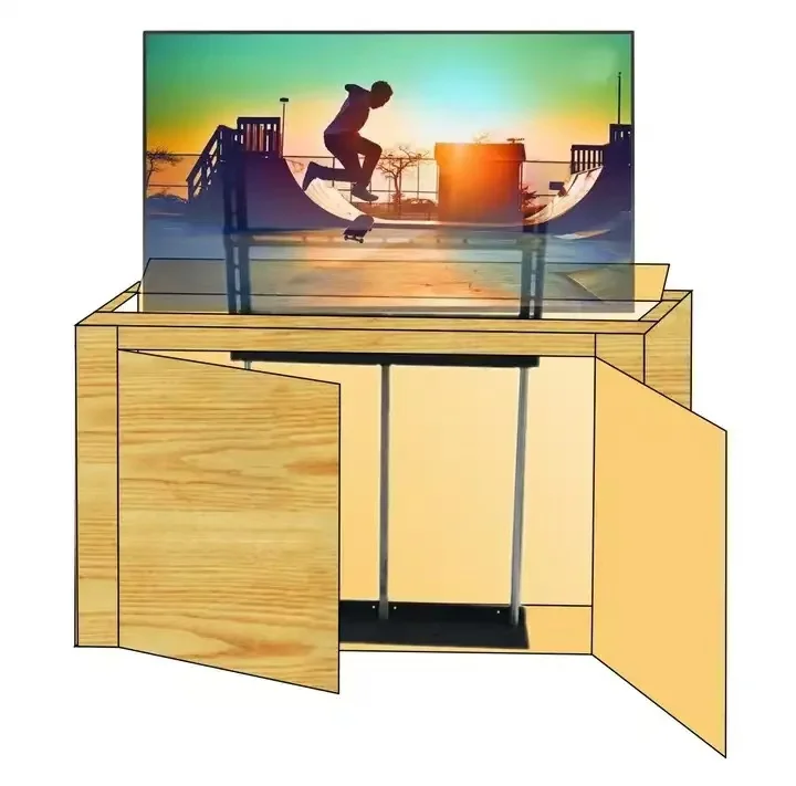 ZJW STLF Advanced Cheap Tv Lift Tv Remote Control Ten Electric Mobile Bracket  Stand Diy Motorized Sliding Tv Mount Swive