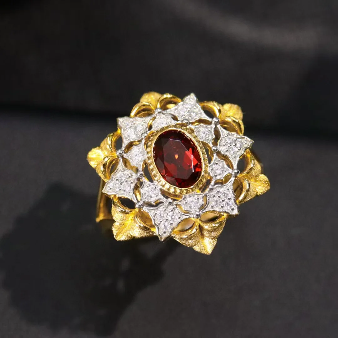 

Сертифицированные кольца из серебра 925 пробы с натуральным гранатом и гексаграммой для женщин и мужчин, винтажные кольца Bucci Crafte с красными драгоценными камнями, кружевной браслет на палец, ювелирные украшения