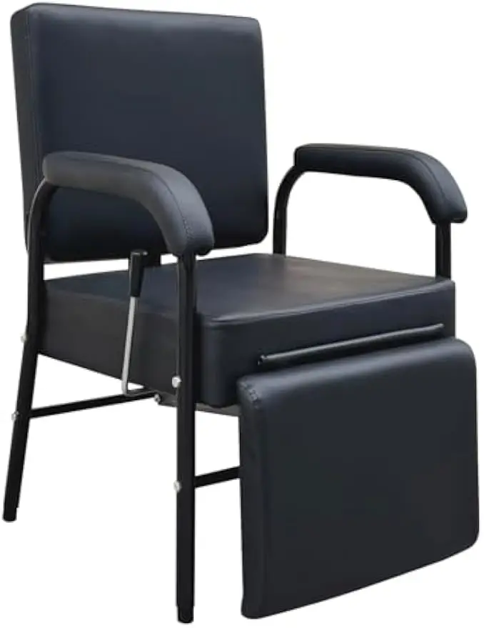 Reclining Shampoo Chairs Adjustable Height Shampoo Chairs Black With a Leg Rest Four Level Height Adjustment for Barber Shops Be