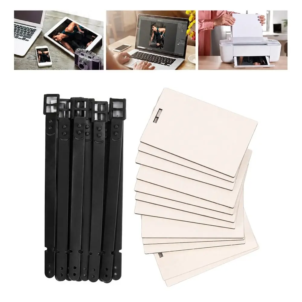 

12pcs Luggage Tags Double Luggage Tags Printable With Straps Baggage Tags Density Board Plastic Blank Luggage Tags Home Use