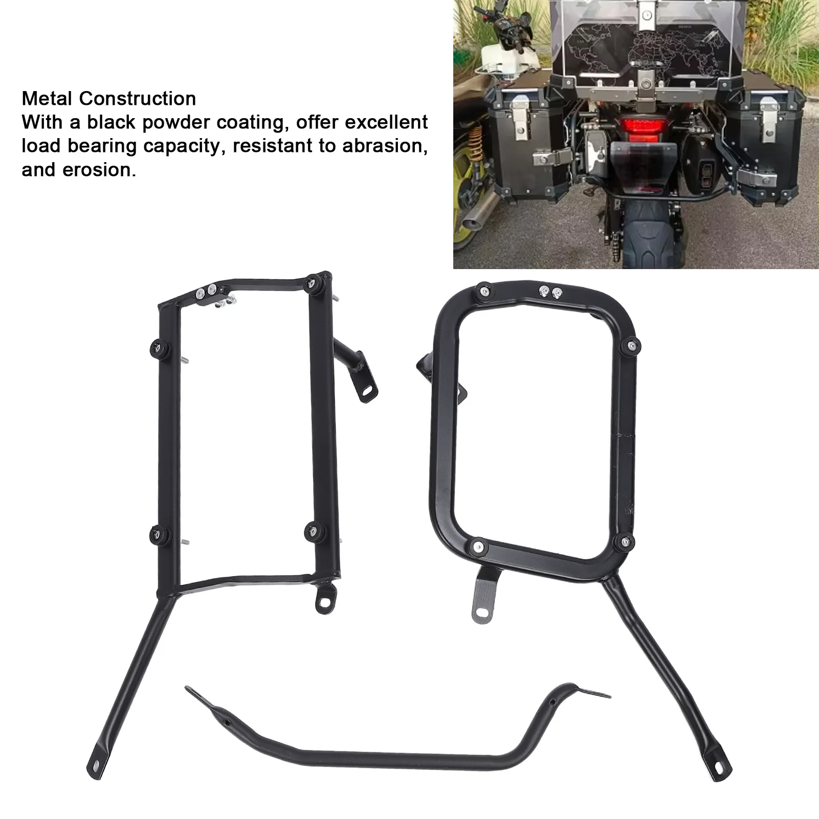 Motorcycle Side Luggage Rack Metal Strong Load Bearing Enhanced Safety Side Storage Rack Replacement for Benelli TRK 502x