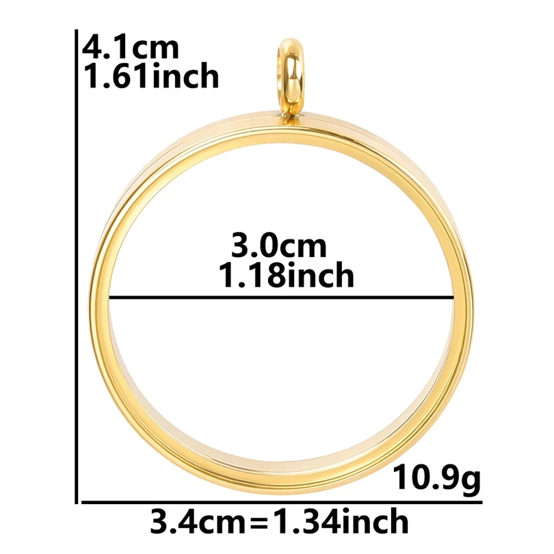 1Pc Round Coin Holder Floating Medallion Pendant, DIY Locket