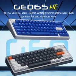 FL·ESPORTS GEO65HE Magnetic Switch Mechanical Keyboard TTC RGB Magnet King Axis CNC Aluminum Alloy Gaming Keyboard for PC Laptop