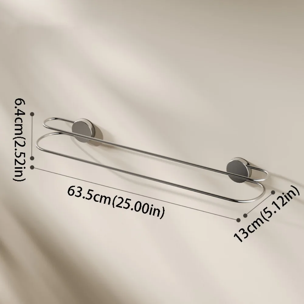 

Stainless Steel Stainless Steel Towel Holder Wall Mounted No Drilling Double Bar Towel Holder Space Saving Multi Functional