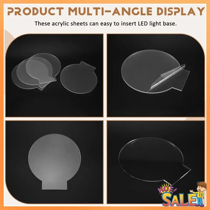 

AB68 4Pcs Clear Acrylic Sheet Round Panel Thick (4Mm) Plastic Acrylic Board For LED Light Base,Sign,DIY Display Projects