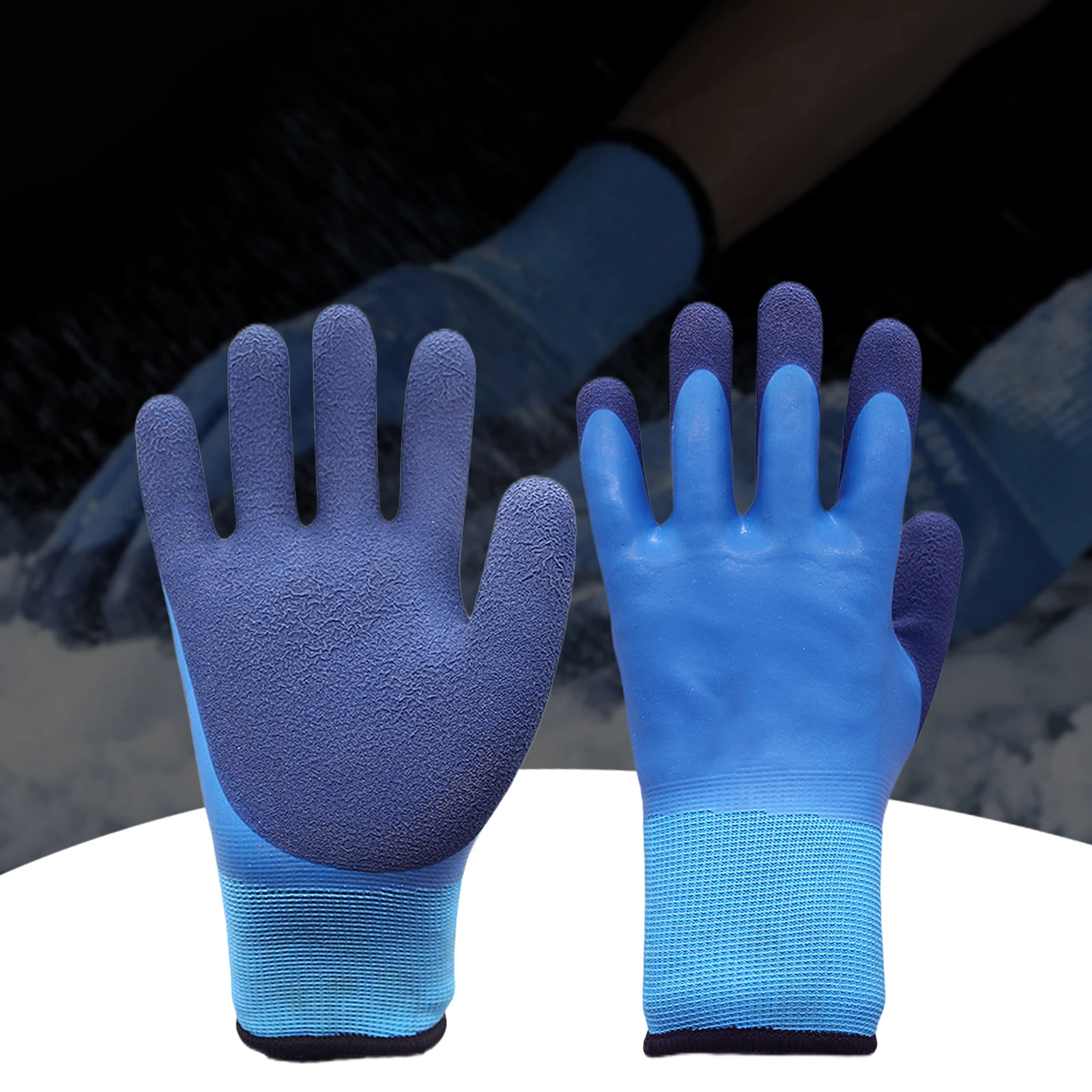 

Double Layer Work Gloves Rubber Coated Durable Safety Gloves for Construction Gardening and Industrial Work