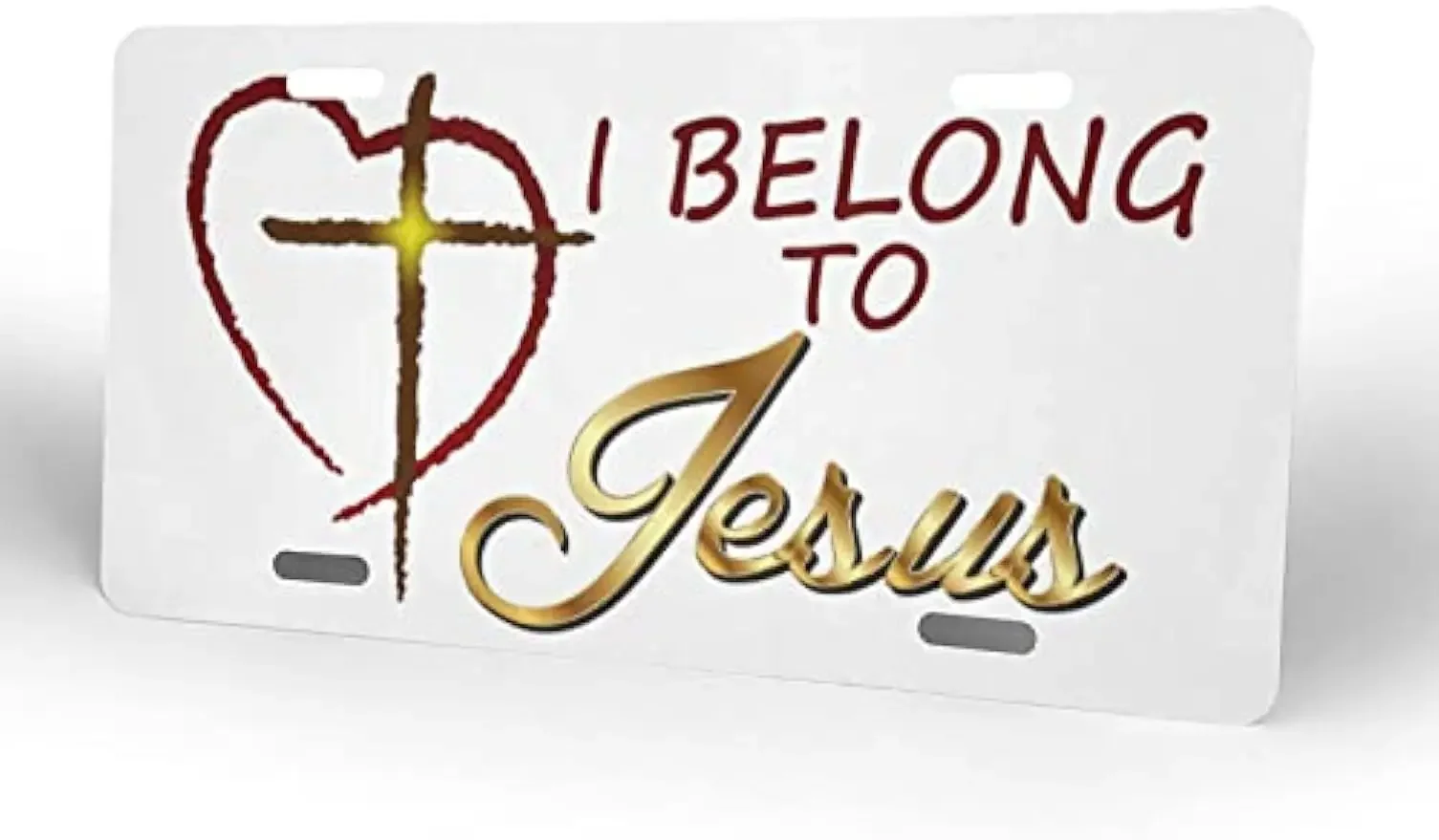 Jesus Christ Religious Christian I Belong to Jesus Front License Plate Cover Car Plate Aluminum Novelty License Plate 6 X 12 In