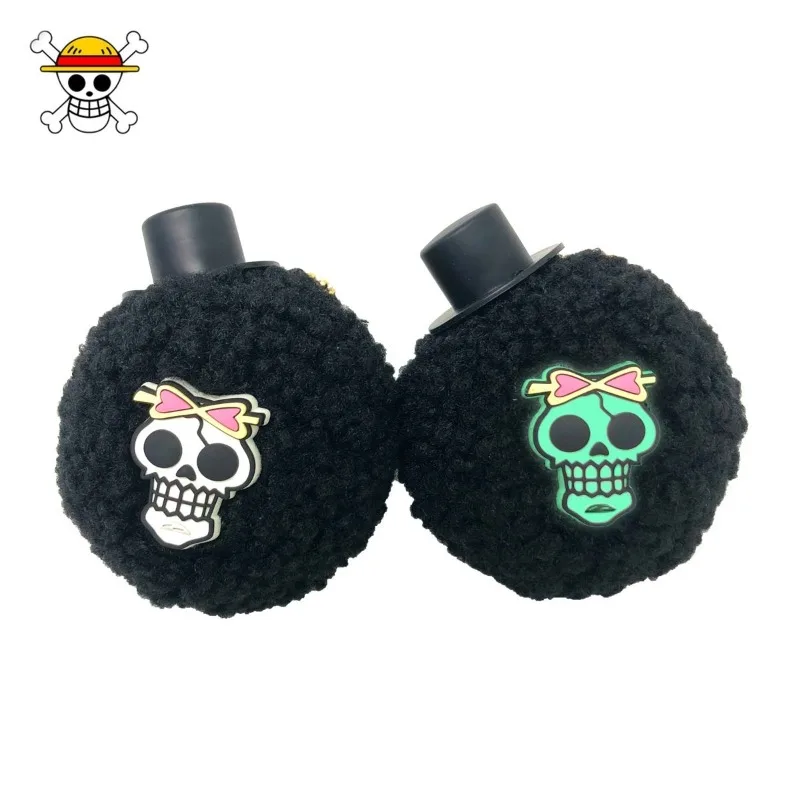 One Piece anime creative peripheral personality Luffy Brook luminous skull doll cartoon plush keychain holiday gift wholesale