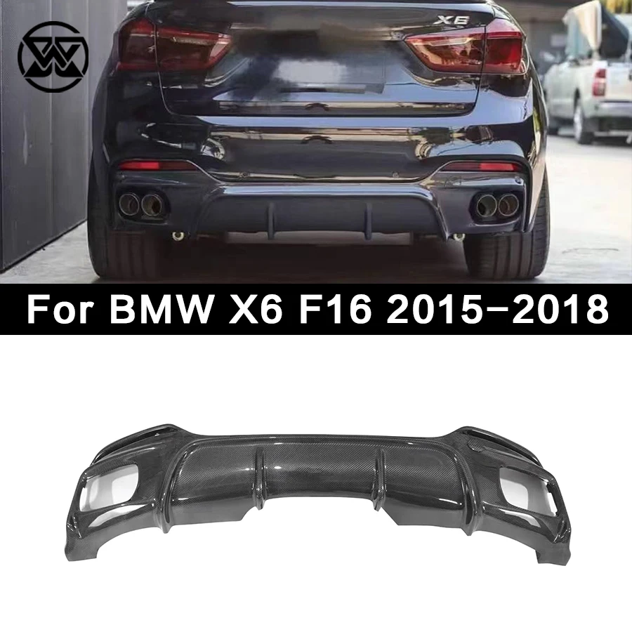 

Для BMW X6 F16 2015-2018 задний диффузор из углеродного волокна, спойлер для губ, автомобильный задний бампер, сплиттер, автозапчасти, комплекты кузова