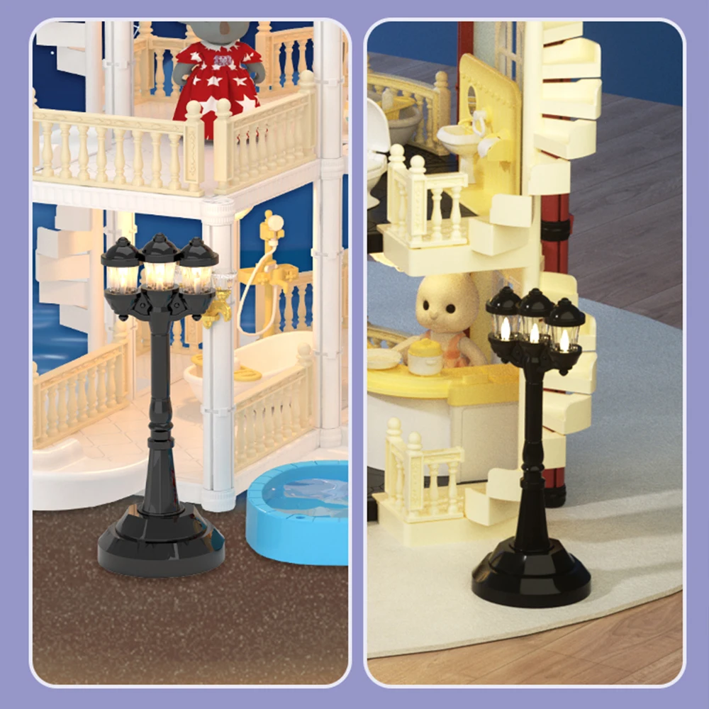 1/12 Puppenhaus Koala Miniatur Modell Beleuchtung Park Simulation Straßenlaterne Deckenleuchte Zubehör Mini Ornament Szene Mädchen Spielzeug – Detail 3