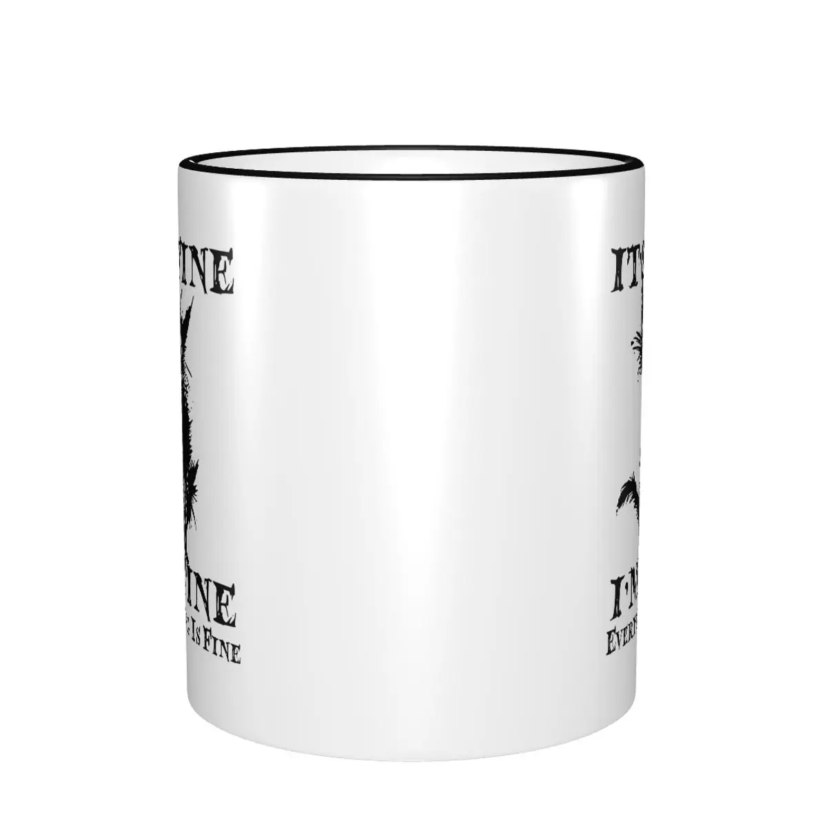 It's Fine I'm Fine Everything Is Fine Funny Cat Meme Gift Mug for Woman Man Kawaii Tea Cup Christmas Present for Home