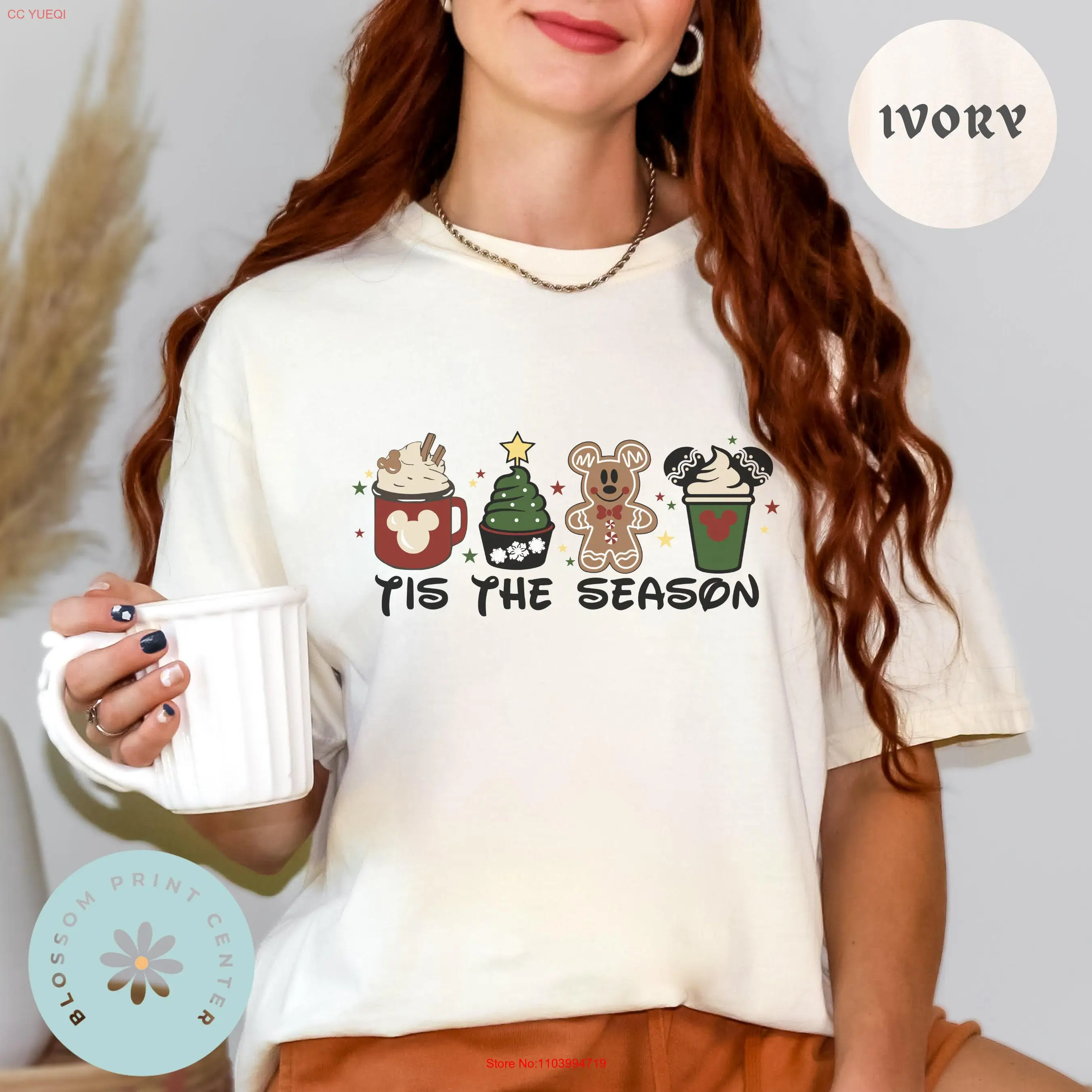 

Рождественская футболка Comfort Colors Tis The Season Merry Cute Winter 00260, длинные или короткие рукава