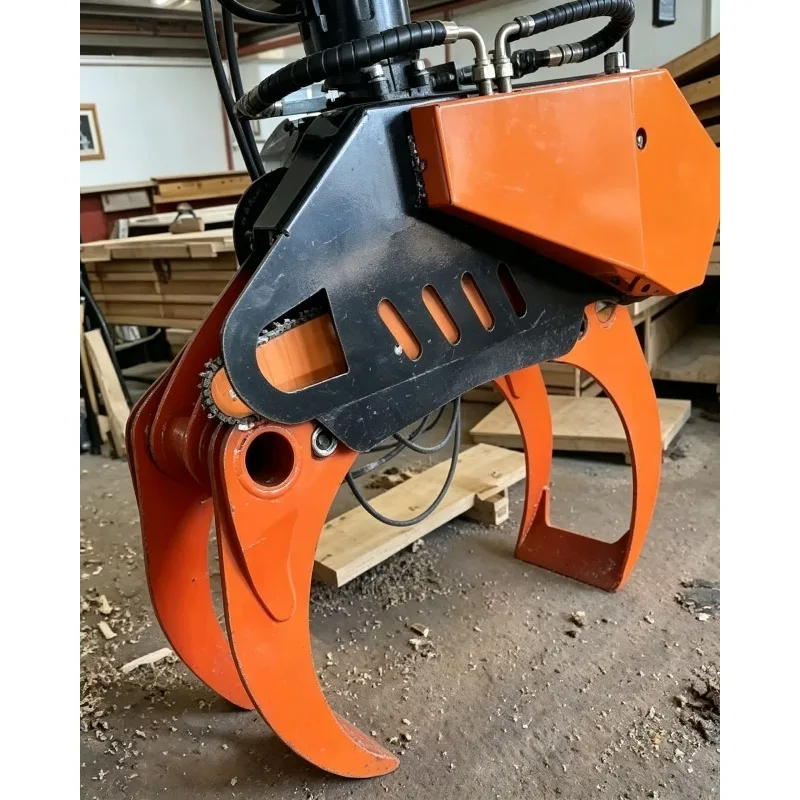 Tree Cutter Clamp Saw Hydraulic Log Grab Saw Timber Rotating 360 Wood Forestry Attachment Grapple Saw 6-9 Ton 1200mm