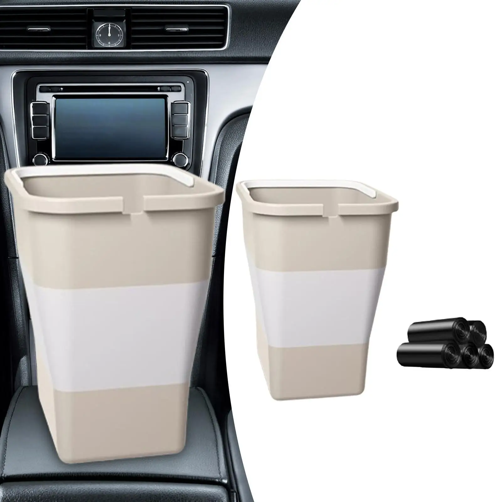 Foldable Car Trash Can Universal Vehicle Garbage Can Waste Bin Wastepaper Basket