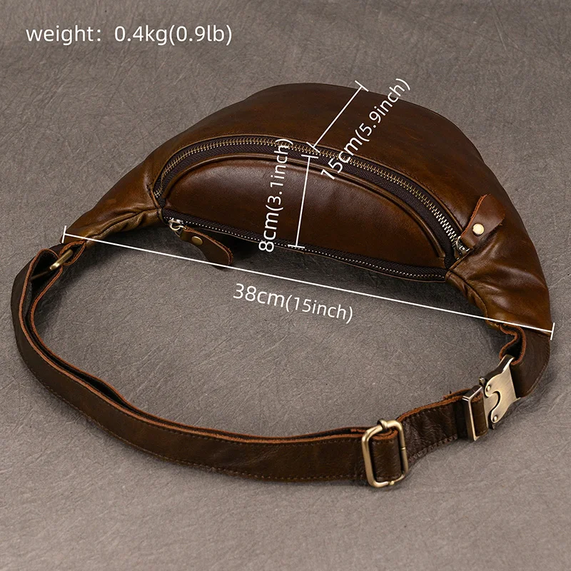 Men\'s Chest Bag Genuine Leather Real Soft Cowskin Sport Waist Pack 100% Natural Cowskin Belt Waist Belt Pouch For Male Small Bag