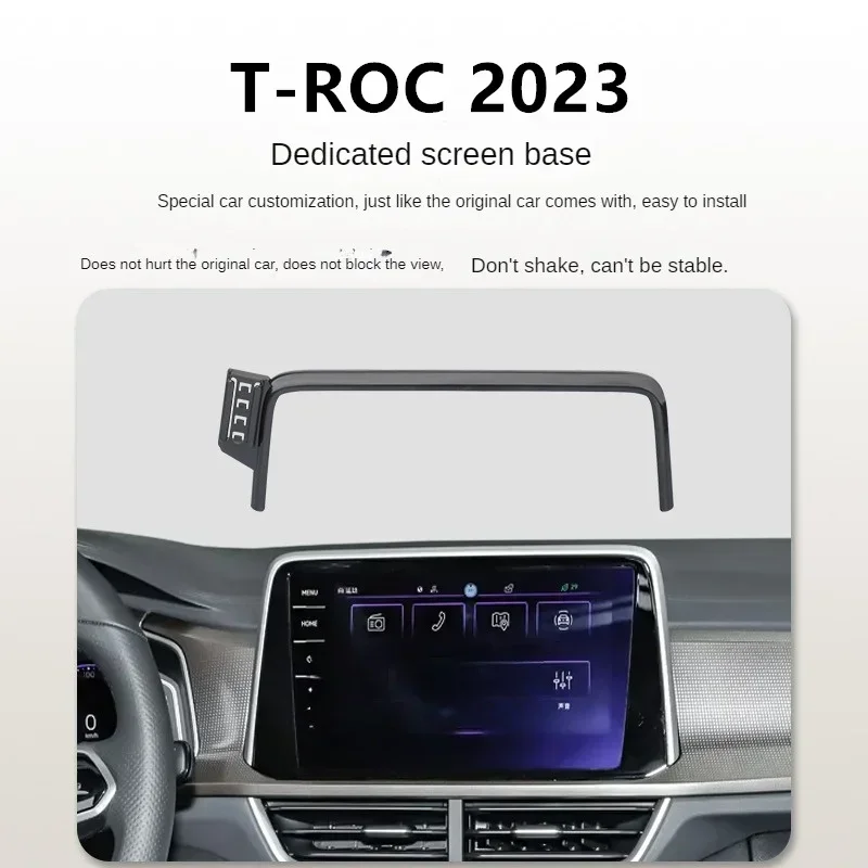 2023 For Volkswagen VW T-ROC Car Screen Phone Holder Wireless Charger Navigation Modification Interior 8/9.2 Inch Size