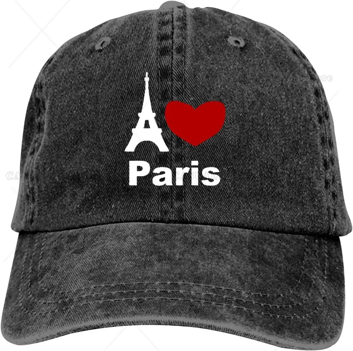 

I Love Paris Baseball Cap Vintage Adjustable Washed Hats Twill Plain Cowboy Hat S Denim Dad Hat for Men Women Boy Girl