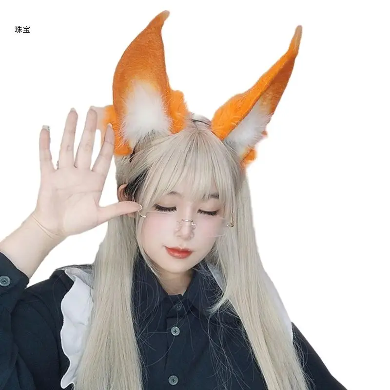 X5QE Furry Party Costume Hairband Accessory Gothic Animal Ear Headband Adornment for a Unique and Attractive Hairstyle