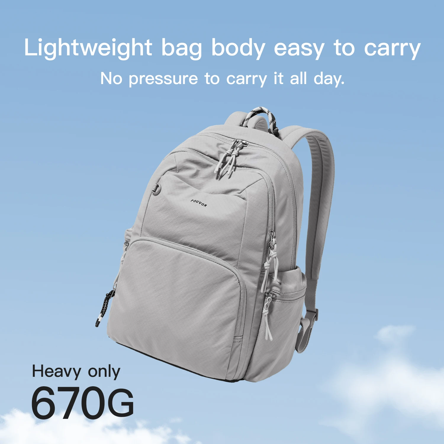 Fouvor Large‑Capacity Lightweight Backpack School Bag for Teen Middle High School Students Daily Commute Travel Daypack 3103-03