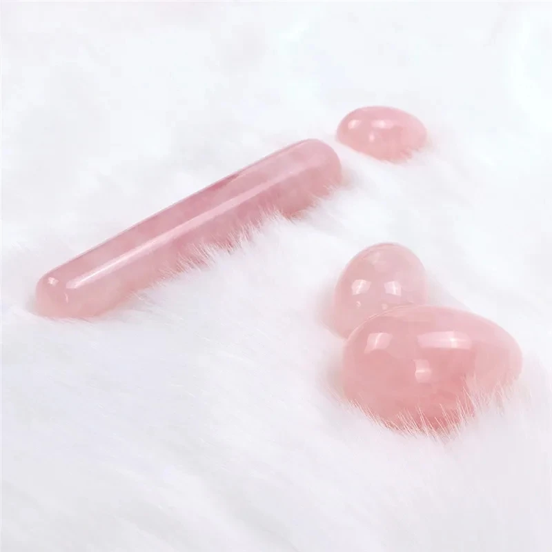 Natural Rose Quartz Drilled Yoni Egg Obsidian Amethyst Jade Eggs Vaginal Tightening Muscle Kegel Women Exerciser Jade Massager