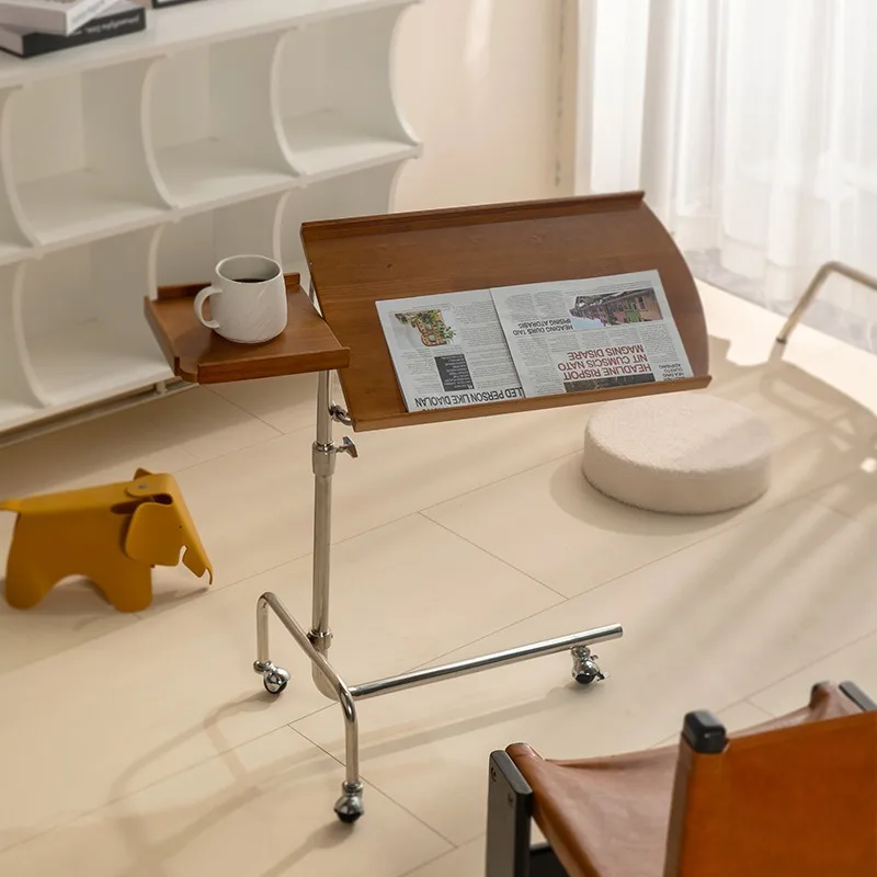 

Ancient Wooden Movable Music Stand, High-end Creative Stainless Steel Sofa Side Table, for Displaying Music Scores and Magazines