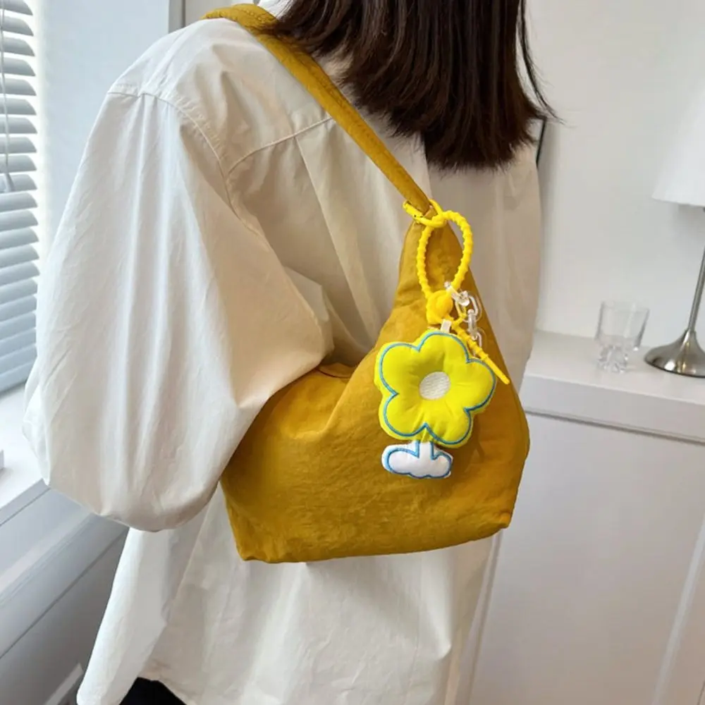 Nylon Cloth Handbag Fashion Soft Glutinous Solid Color Tote Bags Large Capacity Underarm Bags Women Girls