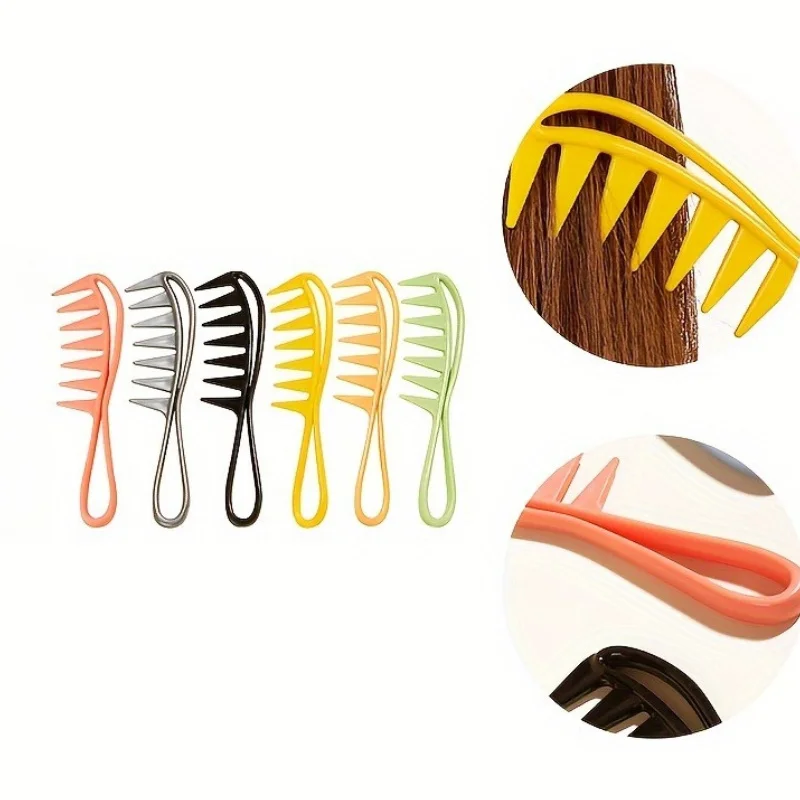 1pc Retro Oily Hair Comb, Men's Style Comb, Hollow Three-dimensional Handle,Hair Comb for Hairdressing and Curl Hair Massage