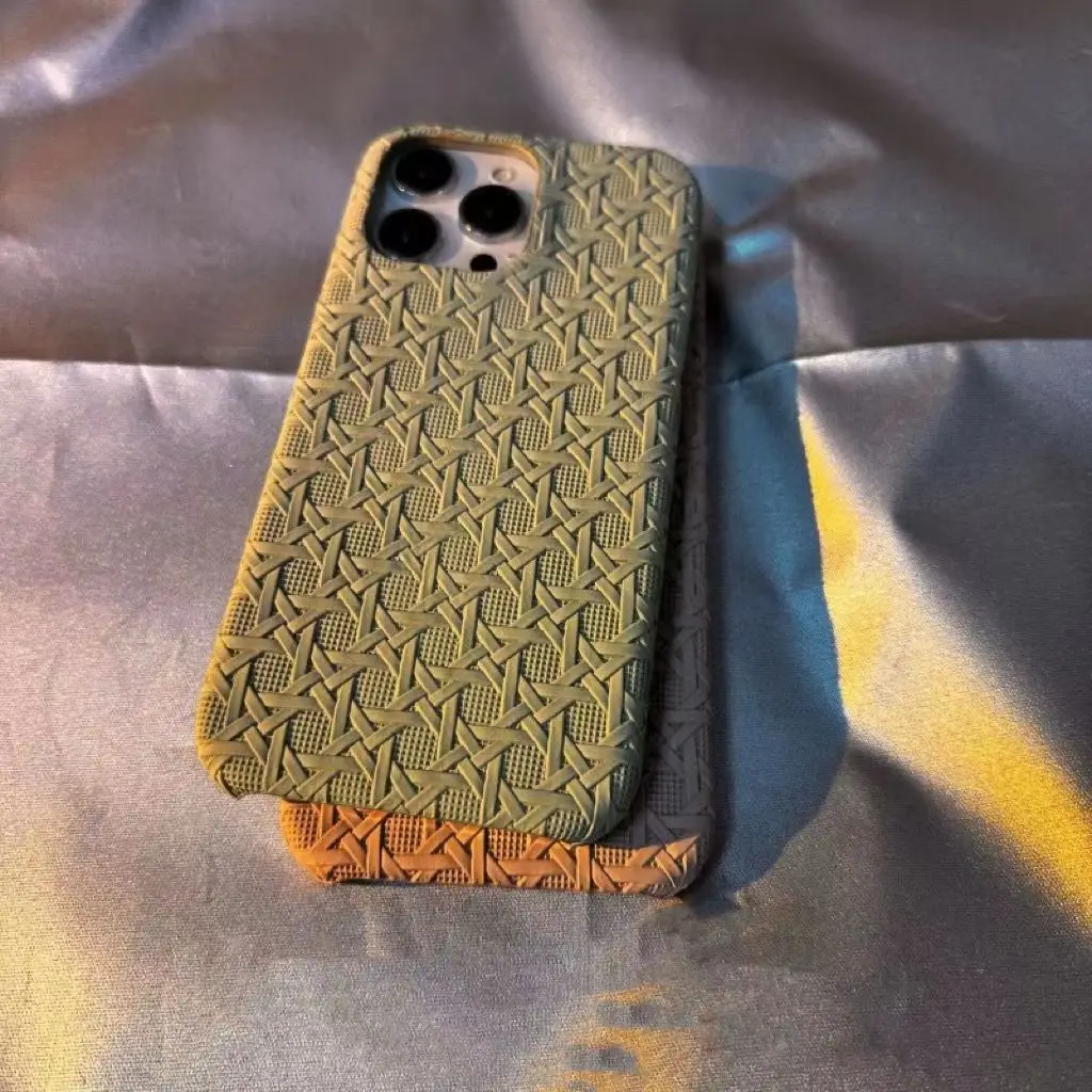 Skin Friendly Leather Woven Phone Case, Anti Drop Cover, iPhone 14, 12, 11 Pro Max, Mini, X, XR, XS, 7, 8, 14 Max, 2023