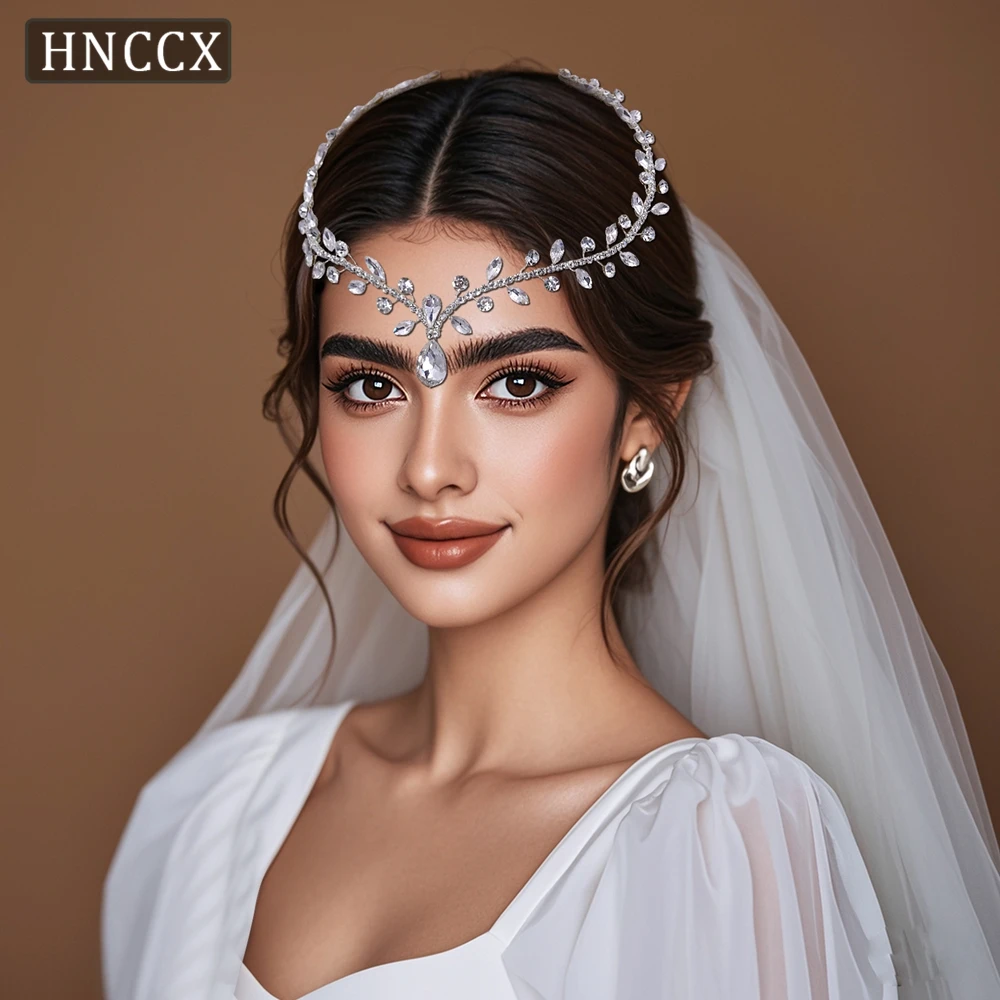 

HNCCX Handmade Bridal Rhinestone Forehead Wedding Hair Accessories Wedding Headband Bride Tiaras Water Drop Hair Comb CP465