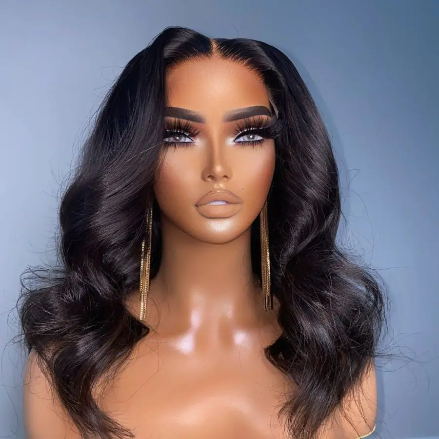 

13x6 HD Lace Front Body Wave Human Hair Wigs 13x4 HD Lace with Baby Hair 200% Density Brazilian Virgin Hair Natural Black Wigs