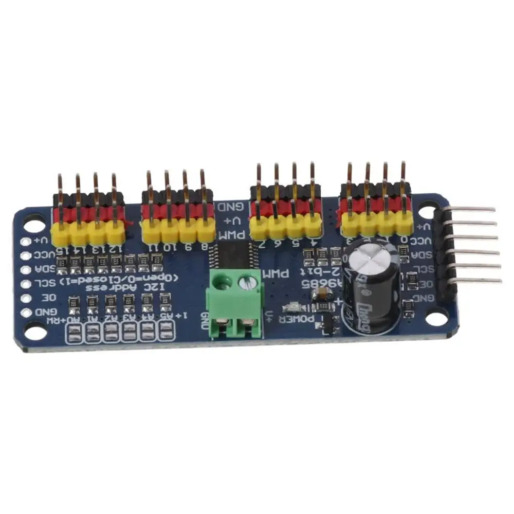 2Pcs Useful PCA9685 PWM Servo Motor 16 Channel 12 Bit I2C IIC Module Driver Board Controller Raspberry Pi