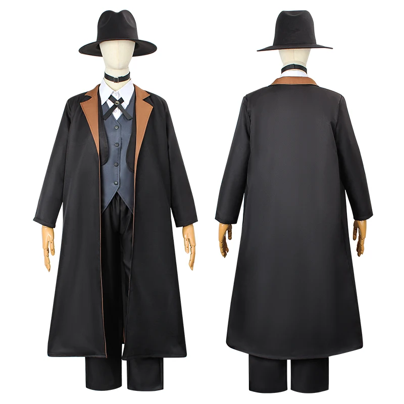 Costume à Thème de Personnages de Manga Bungo Stray Dogs, Uniforme Scolaire de Déguisement de Chiens Errants, Dazai Osamu et Nakahara Chuuya, Accessoire de Cosplay, Tenue pour Hommes et Femmes