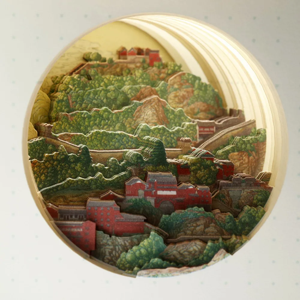 Wudang Kang Themed 3D Stereo Layered Paper Carving Notebook Exquisite Handcrafted Art Craft Decorative Style Creation