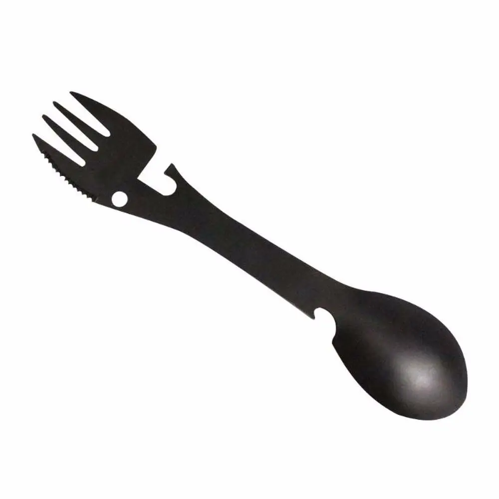 

Hiking Kitchen Picnic Tableware Stainless Steel Long Handle Spoon Opener Outdoor Tableware Camping Flatware Utensil Fork Spoon